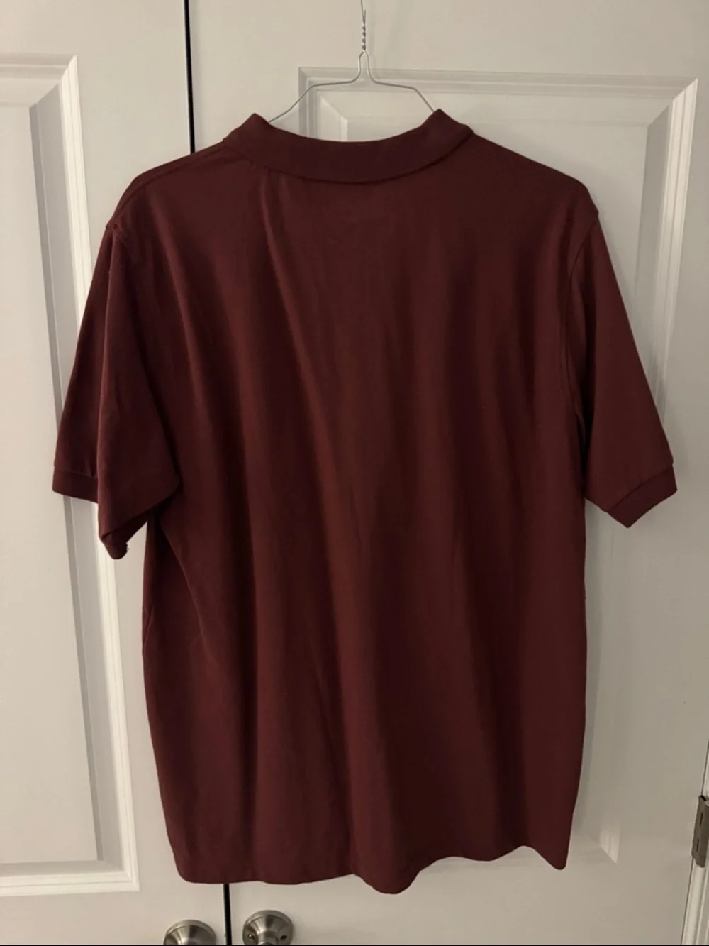 Men's Polo Shirt in Maroon — Classic Short-Sleeve Polo - Picture 2 of 3
